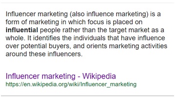 Influencer marketing simple definition